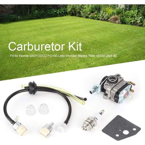 Kit de durite d'essence pour carburateur, kit de remplacement de carburateur compatible avec les motoculteurs Little Wonder Mantis 16100-ZM5-80 (GX31, GX22, FG100).