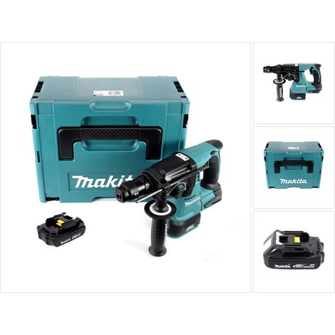 Makita DHR 243 Y1J Martillo perforador inalámbrico 18 V sin escobillas + 1 batería de 1,5 Ah + Makpac - sin cargador