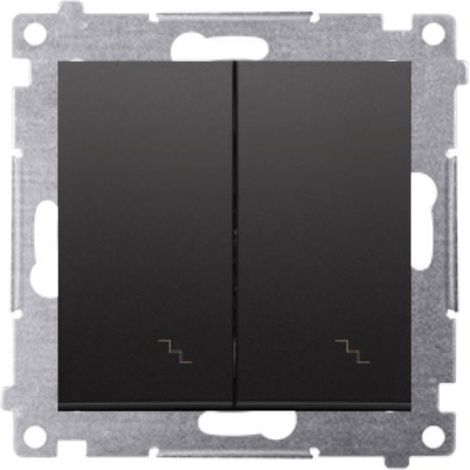 Interruptor de doble escalera (módulo) 10AX, 250V, terminales de tornillo, negro mate