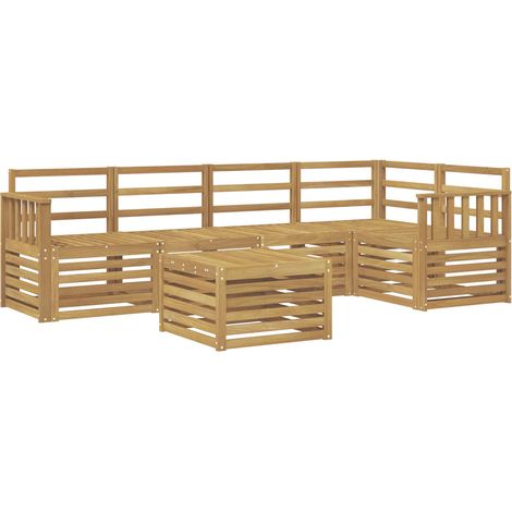Ensemble de canapés d'extérieur 6 pcs Blanc 59 x 59 x 37 cm vidaXL (1/5)