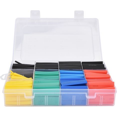 Kit de Protection d'isolation de gaine thermorétractable, ensemble combiné coloré, 530 pièces (1/5)