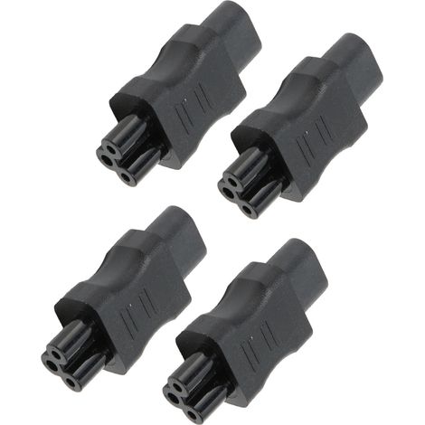 Convertisseur IEC320 C8 vers IEC320 C5 10 A 250 V 2,5 A 250 V, adaptateur secteur pour ordinateur portable, onduleur et serveur (lot de 4). (1/4)