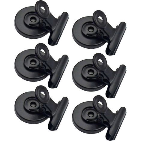 Lot de 6 pinces magnétiques en métal, design compact et antidérapant pour réfrigérateur, cuisine, bureau à domicile, réutilisables et hermétiques. (1/5)