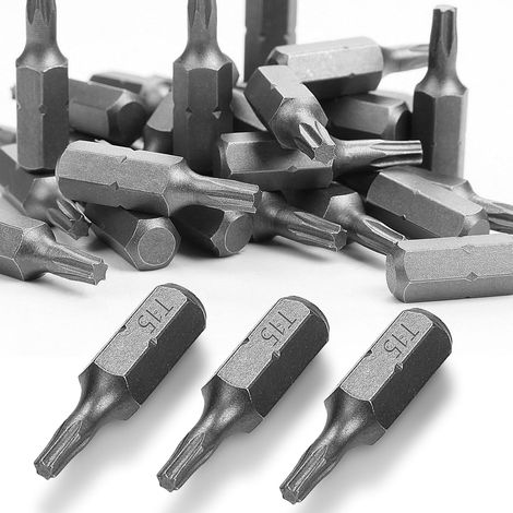 30pcs T15 25mm Torx Bits Chrome Vanadium Steel Replacement Bits for Screwdriver Bits (1/5)