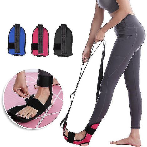 Bande élastique d'étirement pour la flexibilité du yoga, sangle d'étirement des fascias des jambes, ceinture d'étirement des ligaments bleue (1/5)