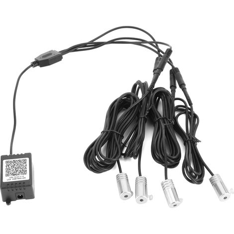 Lampe d'ambiance LED 12V pour voiture, éclairage intérieur décoratif, étanche IP65, contrôle via application Bluetooth, lot de 4 (1/5)