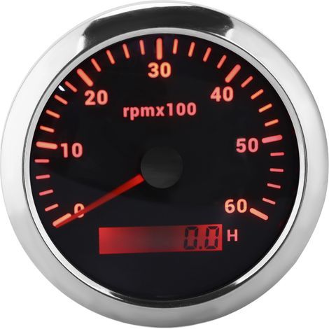 Tacómetro ajustable de 85 mm, 0-6000 RPM, para maquinaria de construcción y agrícola (negro) (1/5)