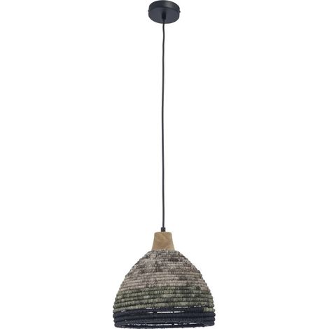 Lampada a sospensione Korg con paralume in corda naturale per lampadina E27
