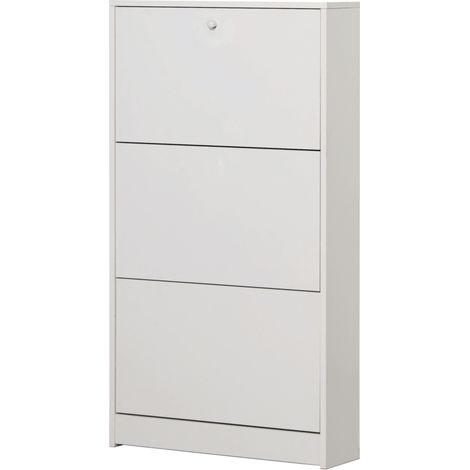 scarpiera bianca con 3 ante, 62x114x18 cm (1/4)