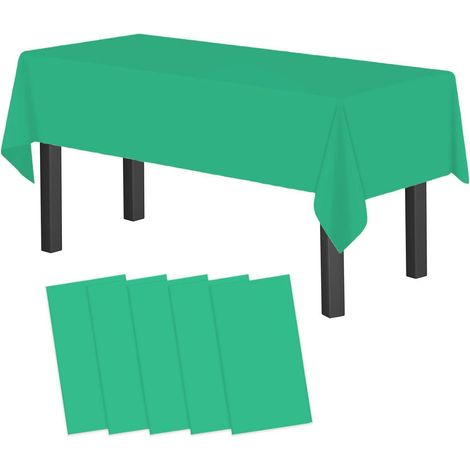 5er Set Einweg-Tischdecken Grün 137x274 cm, Kunststoff, wasserdicht