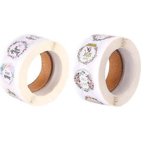 2 rouleaux d'autocollants de scellage « Merci » (1/3)