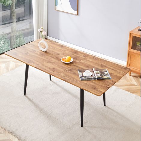 Tavolo pranzo rettangolare industriale MDF metallo OKMYHOME (1/5)