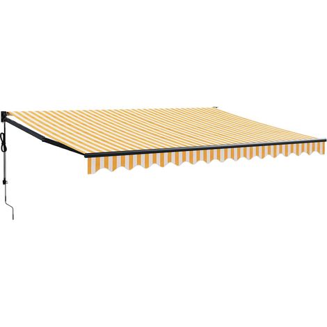 Maison Exclusive - Auvent rétractable automatique jaune et blanc 4x3 m