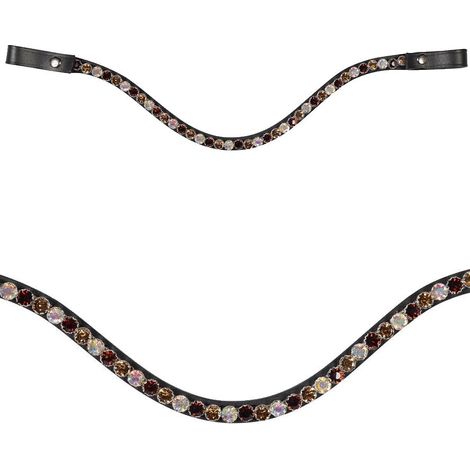 Cob, ambra: Frontalino in cuoio con brillanti decorativi modello Crystals