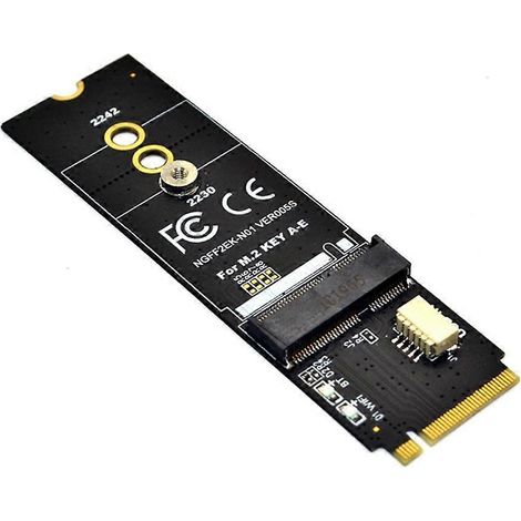 Carte d'extension adaptatrice M.2 KEY-M vers KEY AE/E pour module de carte réseau WLAN M.2 NGFF PCIe - JBMEDIA (1/4)