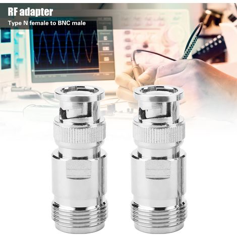 Adaptateur coaxial RF (2 pièces) de type N femelle vers BNC mâle, convertisseur de test