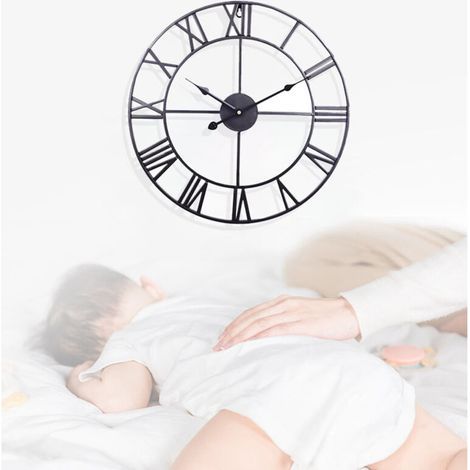 Vintage Black Clock - metal D60 cm (1/3)