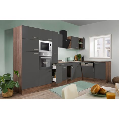 Cuisine Cuisine d'angle Chêne York Gris Oliver 370 x 172 cm Respekta (1/4)
