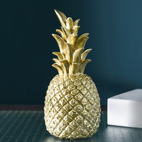 Pineapple - Resine Dorée - Décoration Bureau Salon Vitrine - 25 x 9 x 9 cm - 1 Pièce (1/5)