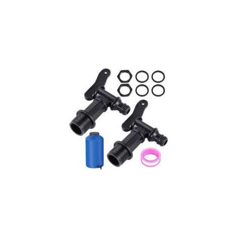 Pièces Robinet Cuve Plastique, Robinet Recuperateur Eau de Pluie 3/4, Robinet Exterieur Jardin, Robinet de Baril de Pluie Robinet Bidon, Robinet Reservoir Eau de Pluie pour Maison Jardin Irrigation (1/5)