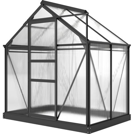 Outsunny Serra per Orto con Finestra e Porta Scorrevole 190x132 cm Grigio