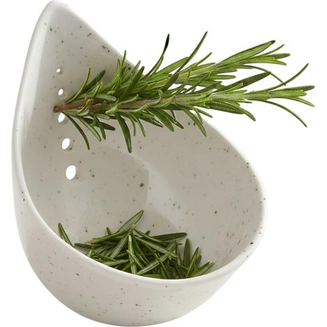 Grattoir à herbes en céramique - 10,5 x 9 cm Cuisine Outil anti-herbes du jardinier Petit bol de préparation pour pique-nique et camping (1/5)