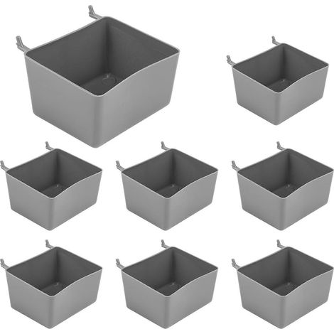 Kit de rangement pour pièces et accessoires d'établi : bacs pour organiser la quincaillerie (gris) (1/4)