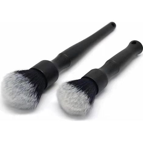 2 Pcs Pinceau Nettoyage Voiture+chiffon En Polaire Corail Brosse Nettoyage Voiture Souple Detailing Auto Brosse Voiture Pinceau Nettoyage Moteur C (1/5)