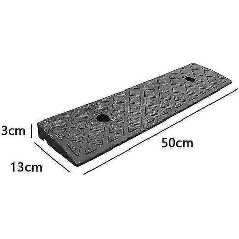Rampe de trottoir portable en plastique antidérapant, seuil de porte d'allée de 3/4 cm de hauteur pour voitures, motos, fauteuils roulants, vélos et scooters (1/4)