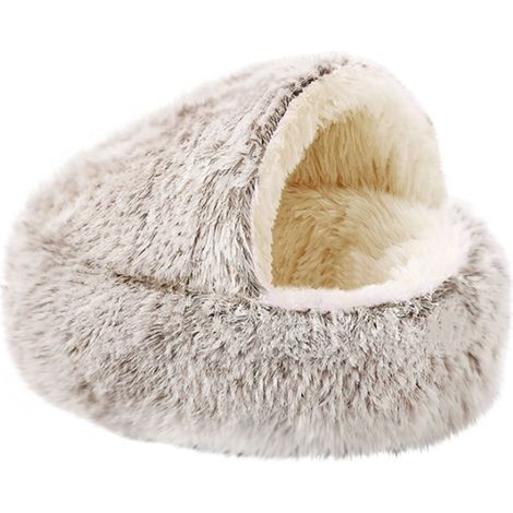 Nid Pour Animaux - Nid Semi-fermé En Peluche - Confort Hivernal Et Toutes Saisons - Pour Chats Et Chiens - 1 Pièce (1/5)