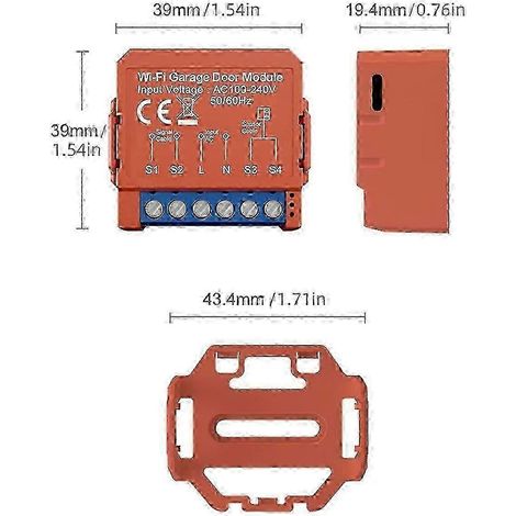 Ouvre-porte de garage intelligent Tuya avec module Wi-Fi, minuterie, interrupteur marche/arrêt intelligent pour volet roulant et carte SD. WHBYV (1/4)