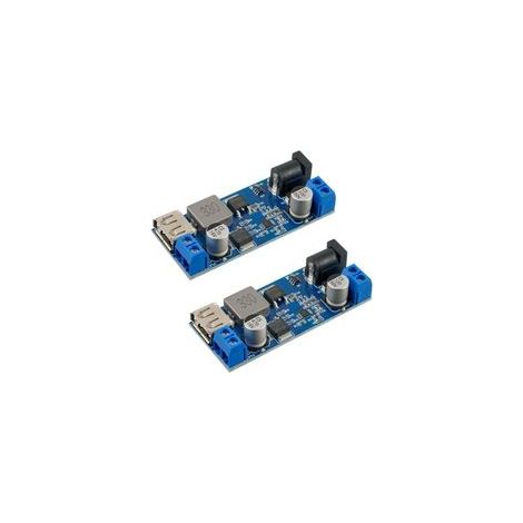 Module de convertisseur abaisseur DC 6V 9V 12V 24V vers DC 5V 5A Abaisseur DC 5V5.3V 5.2V 3.56A Transformateur Module d'alimentation régulateur de Tension à Double Sortie (Lot de 2 pièces)