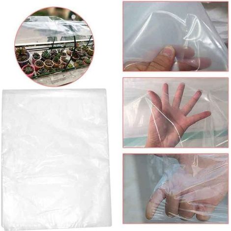 Pellicola trasparente per serra, extra spessa e resistente agli strappi, per orti, aiuole, tunnel e serre per pomodori (2 x 10 m) (1/3)