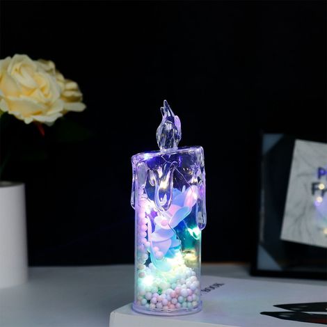 Veilleuse En Forme De Rose - Bougie Électronique À LED Sans Flamme - Lumière Nuit Chambre Ou Bureau - 1 Pièce (1/3)
