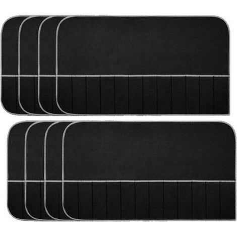 Lot de 8 Pochettes de Rangement, Anti-Ternissement, Feutre Noir, 12 Compartiments, pour Couverts et Argenterie, Cuisine et Voyage (1/5)