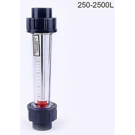 Tube débitmètre en plastique, rotamètre à eau, tube court, outil de mesure de liquide, instruments de mesure de débit Wwo66 250-2500 l (1/5)