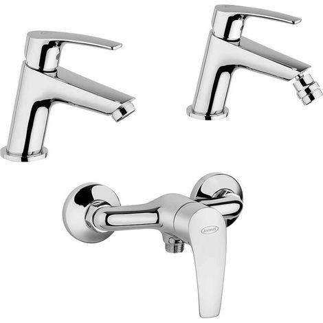 Lucente set miscelatori Jacuzzi Rubinetteria lavabo e bidet per piletta click clck con esterno doccia (1/5)