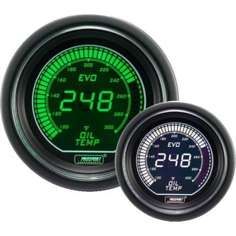 Manometre de Temperature Huile ProSport Digital - Vert Blanc