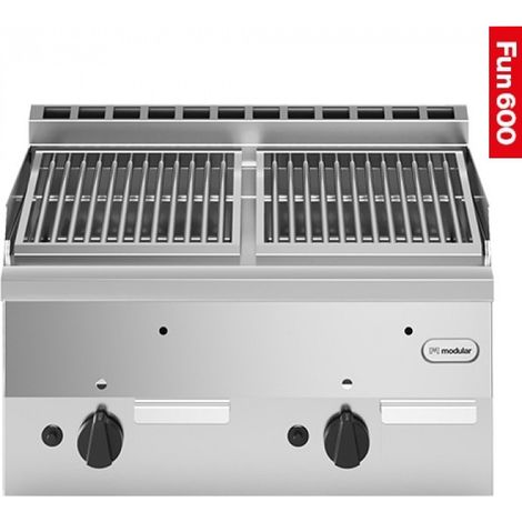 Grill pierre de lave 2 zones - Grille inox - Gaz naturel - Fun 600 - Modular