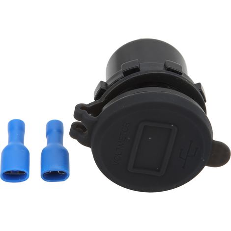 Chargeur Voiture Double USB Prise Charge Rapide Voltmètre Numérique Rouge 12V-24V DC Bateau Moto Camion (1/5)