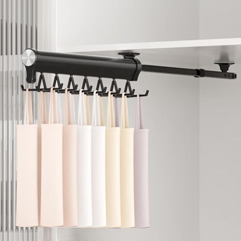 Tringle à Vêtements Extensible Coulissante für Penderie Noir 292 mm, robustes Aluminium-Verbindungsstück, flüssiges Glitzern, Installationsmöglichkeit, Sortiment (1/4)