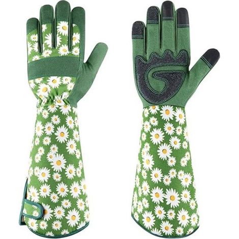 Gants De Jardin - Manchette Longue Résistante Aux Épines - Écran Tactile Sur Les Doigts - Pour Taille-Roses Et Travaux De Jardin - 1 Paire (1/5)