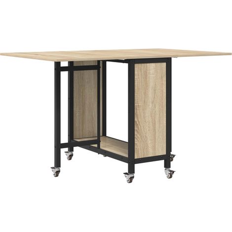 Faltbarer Esstisch mit Rollen 130 x 80 x 76,5 cm Stahl PB vidaXL