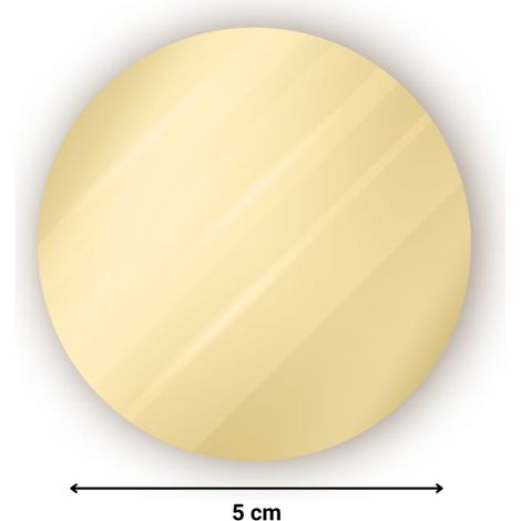 Signaletique.Biz France – Disque en verre acrylique doré effet miroir 3 mm – Diamètre 5 cm – Pour décoration intérieure et événements – Facile à couper et installer (1/4)