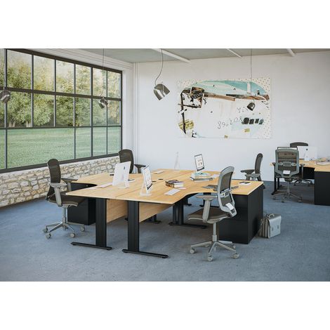 Bureau compact avec voile de fond Sato