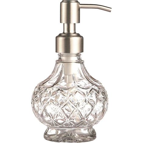 Distributeur de savon en verre vintage avec pompe galvanisée, rechargeable (style 1) (1/5)
