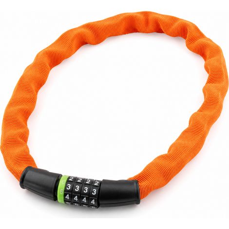 Antivol Chaîne à Code Étanche pour Vélo Orange 85 cm (1/5)