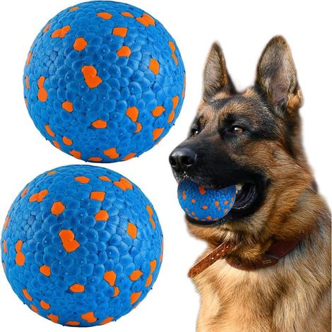 2Pcs Balle Chien, Balle Chien Indestructible, Balle pour Chien, Balle De Tennis pour Chien, Balle Tennis Chien, Jouet Interactif Chien, Balle pour Chien Indestructible - φ7 cm - Bleu (1/5)