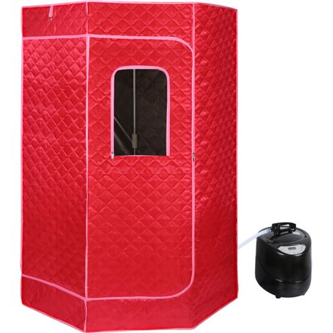 Sauna Infrarouge Portable-Sauna à Vapeur Pliable-pour Amincissement, Détoxification-rouge (1/5)
