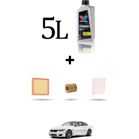 Kit tagliando 3 FILTRI e 5L OLIO compatibile con Bmw serie 4 (F32, F33, F36, F82) 428i 180kw dal 2013 (1/5)